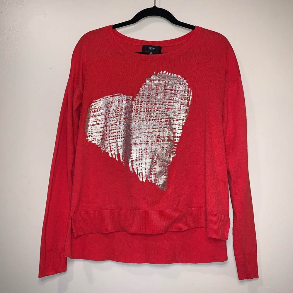 Mossimo supply Co. red sweater with a golden heart